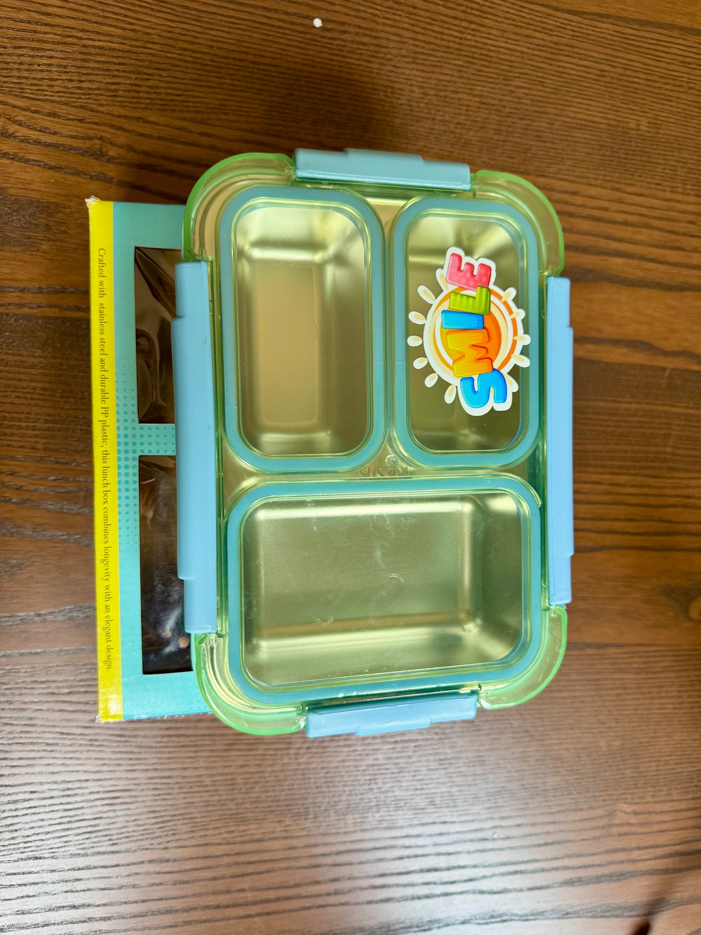School Lunch Box, LeakProof,Yellow and Blue Color Lunch Box, Stainless Steel Lunch Box, Bento Lunch Box