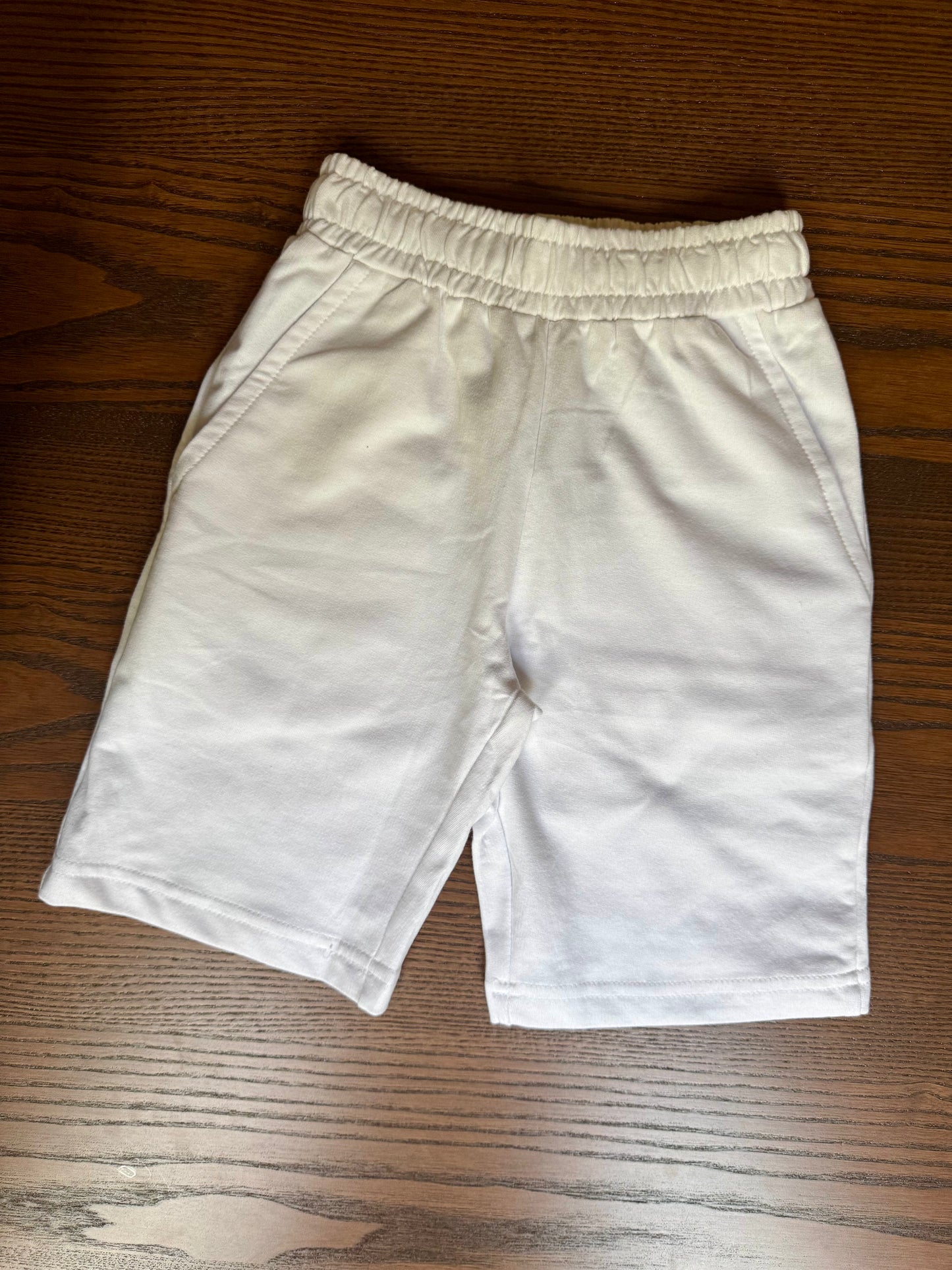 White Shorts, Plain white Shorts, Bottoms, Sportswear, Boxer, Pull on Shorts, Knee Length Shorts, Summer Wear