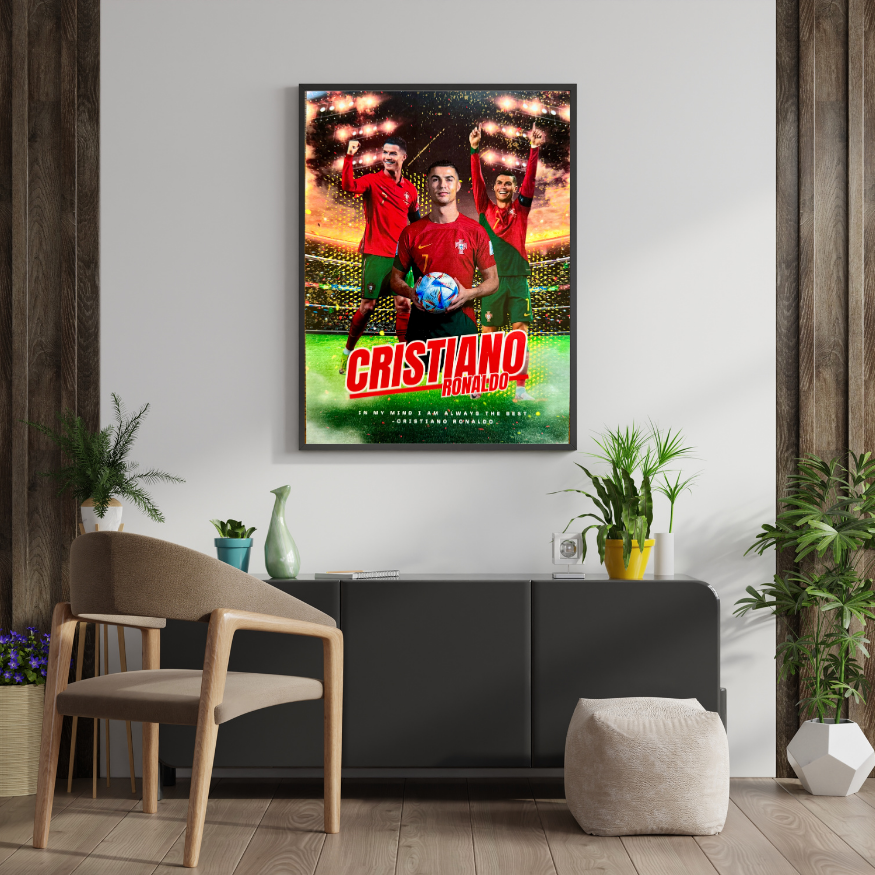 Fuel Your Passion for Football | CR7 in Action | Cristiano Ronaldo Football Player Wall Poster | Thick 300 GSM Unframe