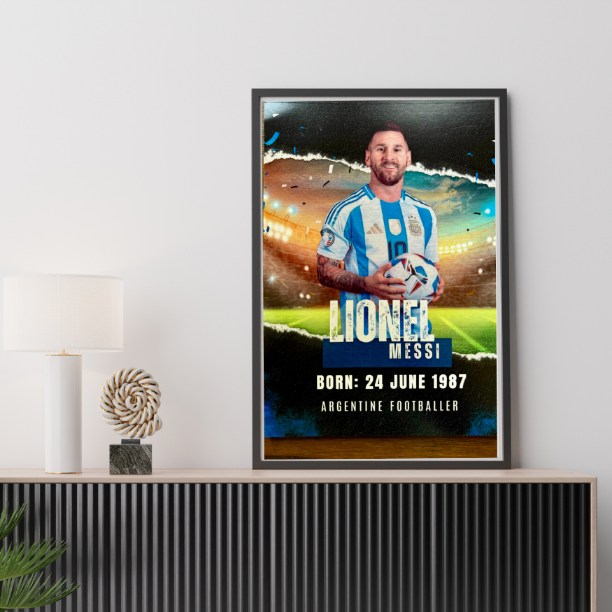 Messi From Rosario to Glory | A4 Size Lionel Messi Poster | UNFRAMED