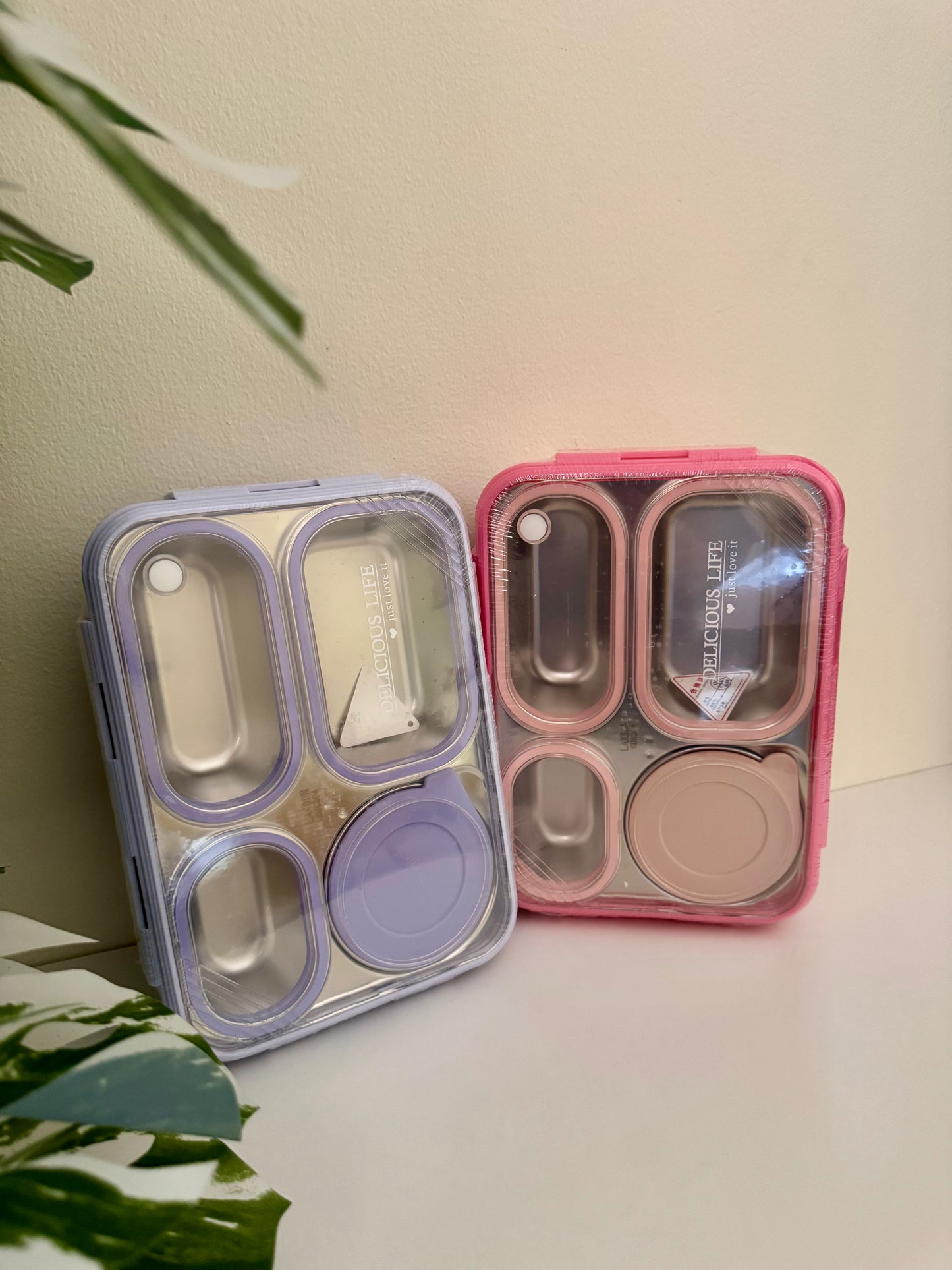 School Lunch Box, LeakProof, Pink and Purple Color Lunch Box, Stainless Steel Lunch Box,