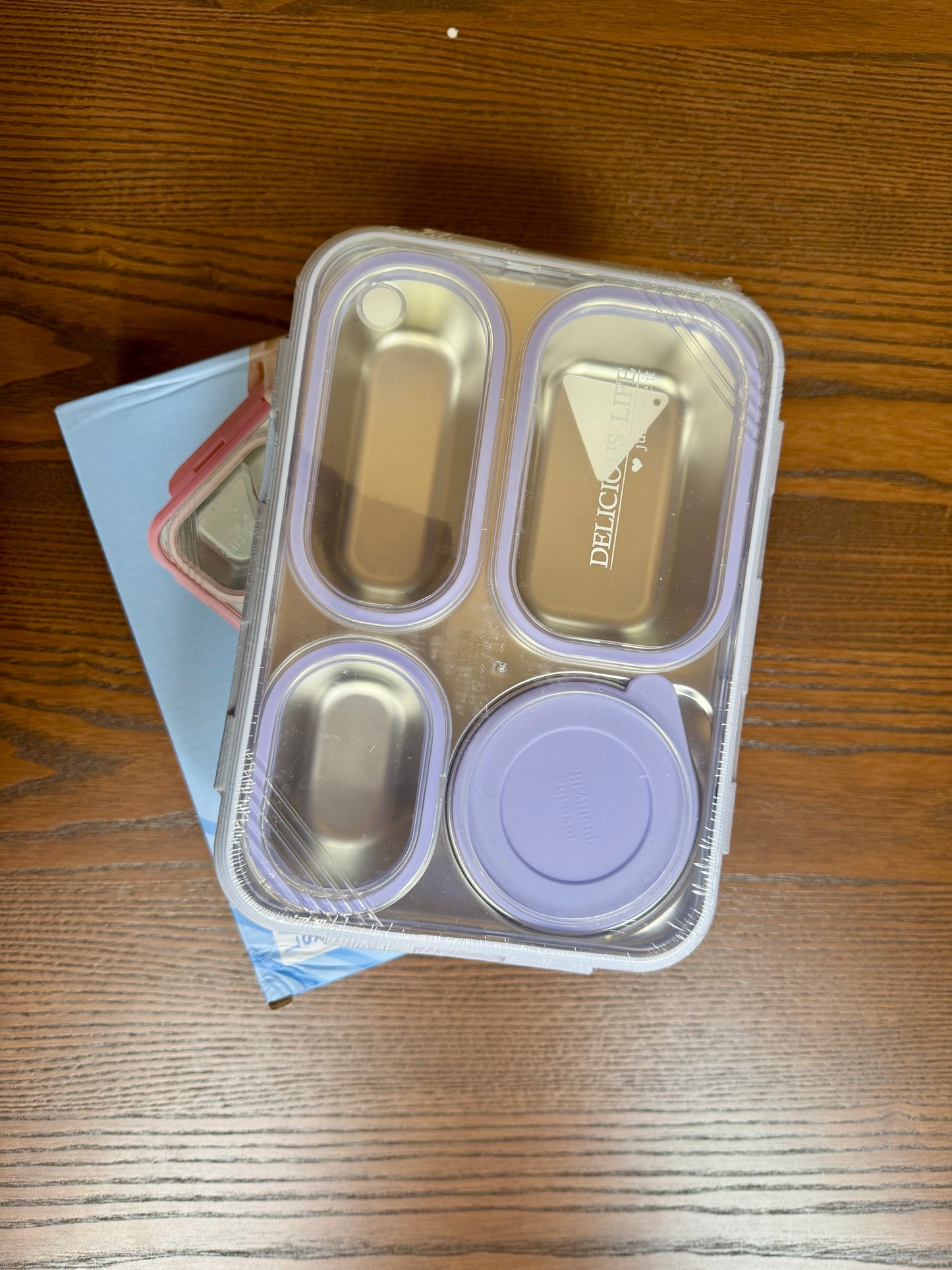 School Lunch Box, LeakProof, Pink and Purple Color Lunch Box, Stainless Steel Lunch Box, Bento Lunch Box