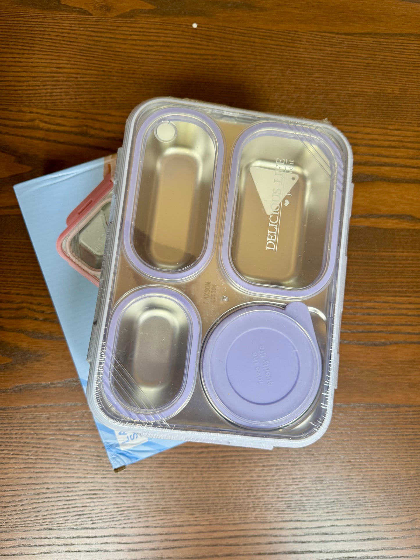 School Lunch Box, LeakProof, Pink and Purple Color Lunch Box, Stainless Steel Lunch Box, Bento Lunch Box