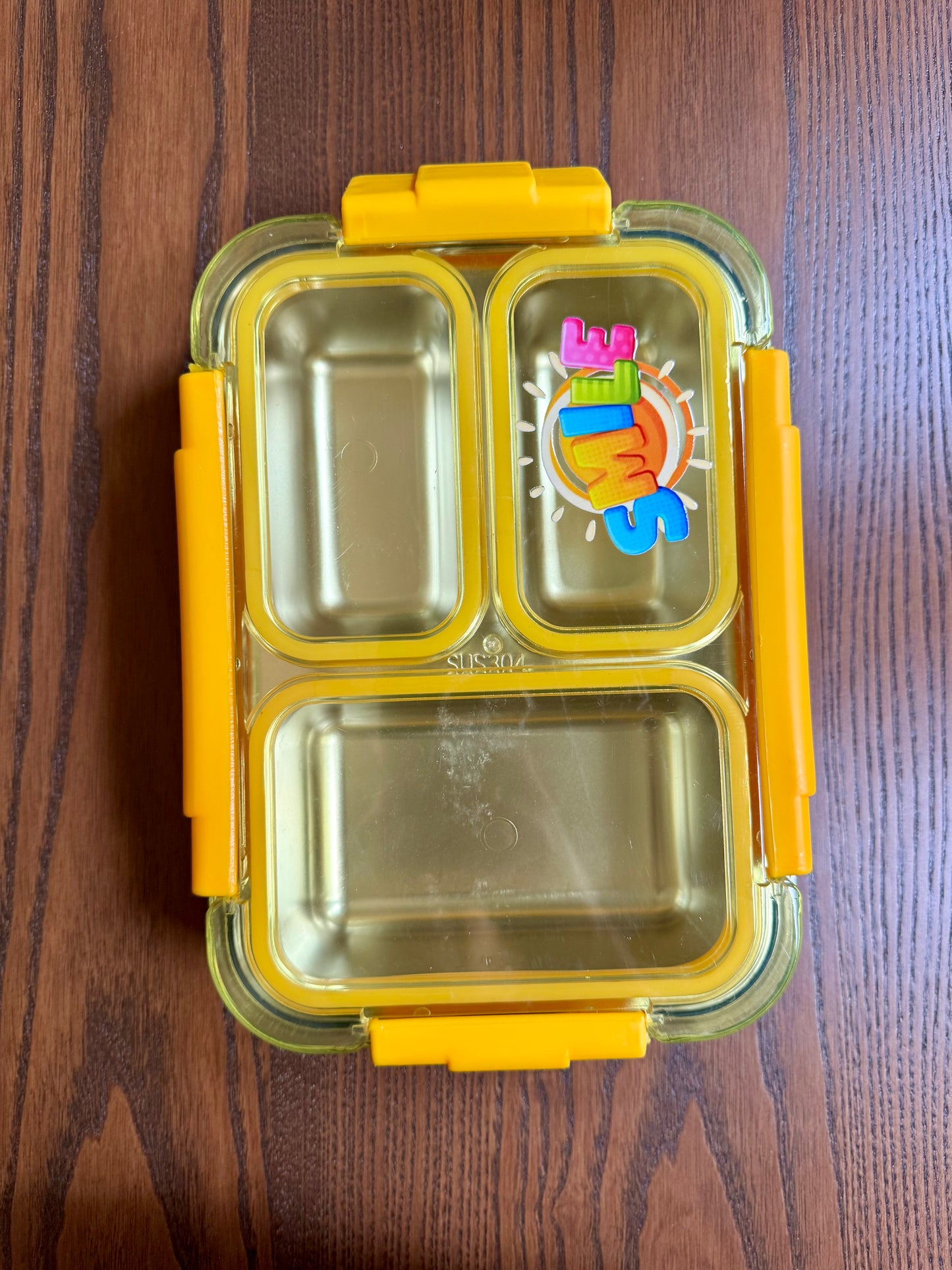 School Lunch Box, LeakProof, Yellow Color Lunch Box, Stainless Steel Lunch Box, Bento Lunch Box