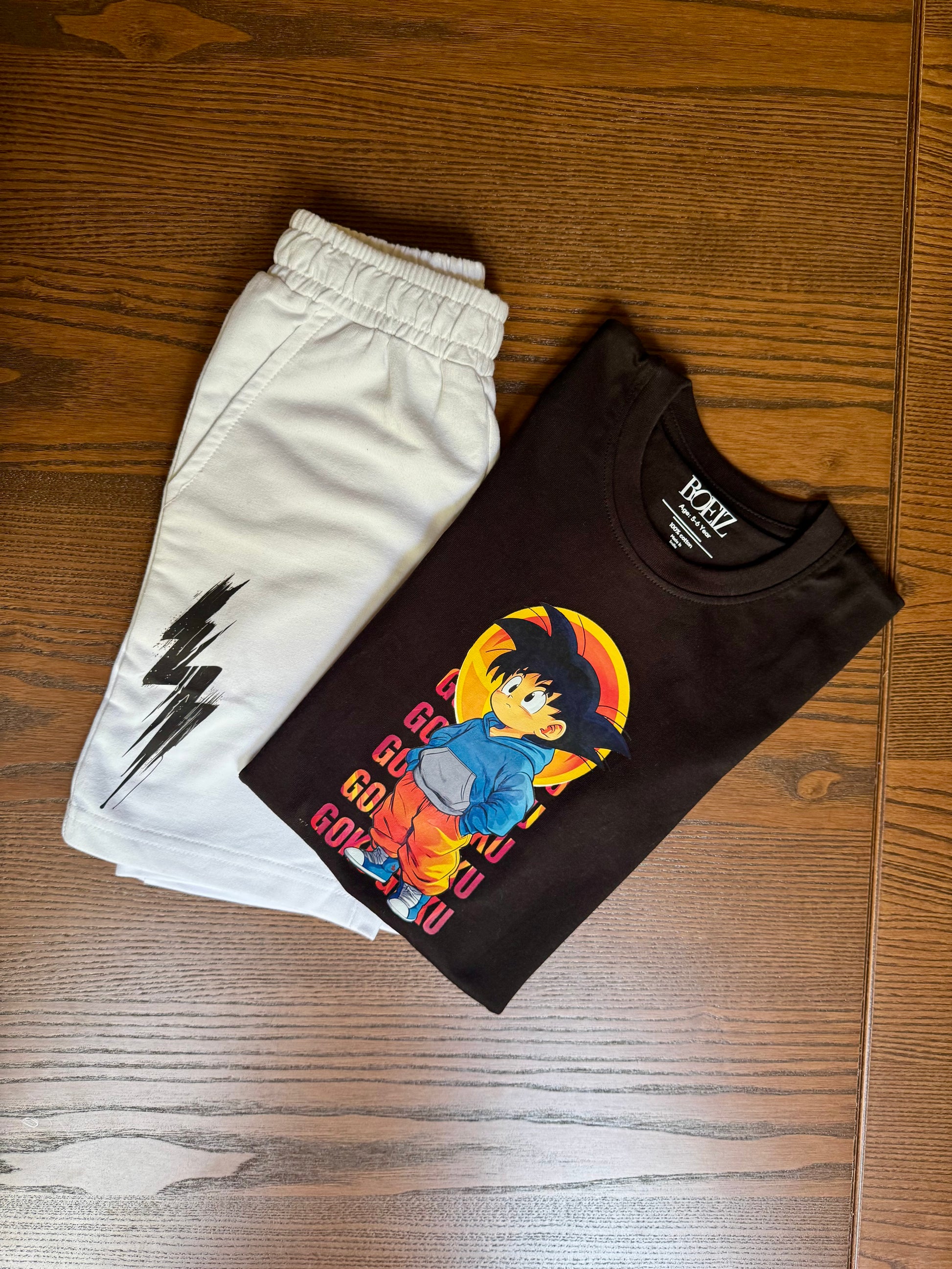 Iconic Goku Print: Striking black tee featuring Dragon Ball Z’s legendary Goku – made for young warriors Matching set for Boys 5-14Y