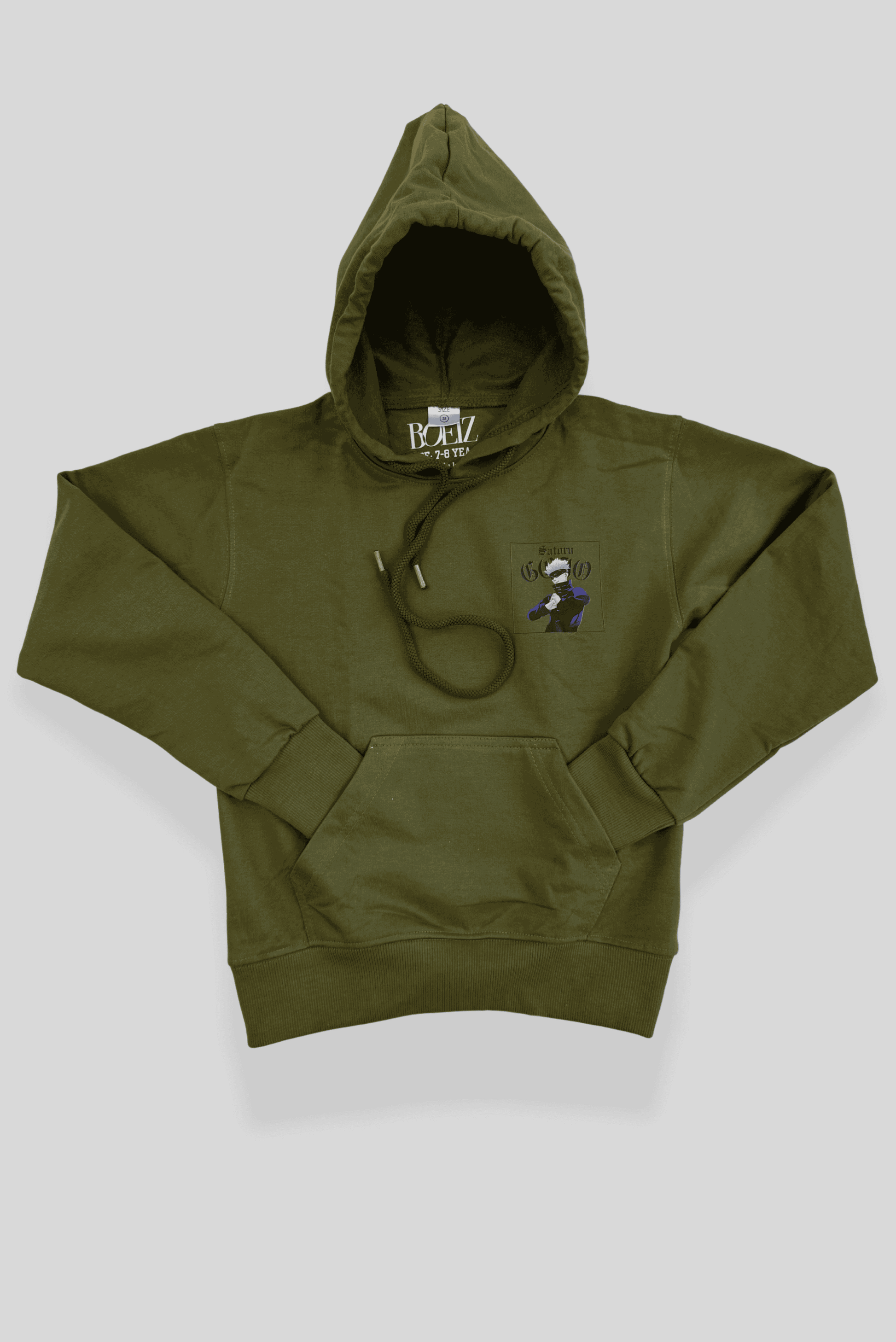 Olive Green Color Hoodie Jujitsu Kaisen Gojo, Ealipoi Gojo Satoru Hoodie Anime, Trending Anime Gojo Satoru Printed Sweatshirt Boys, Hoodies Jujutsu Kaisen in, Age, 5 Years to 14 Years, Pullover, Winter Wear, Winter Collection 