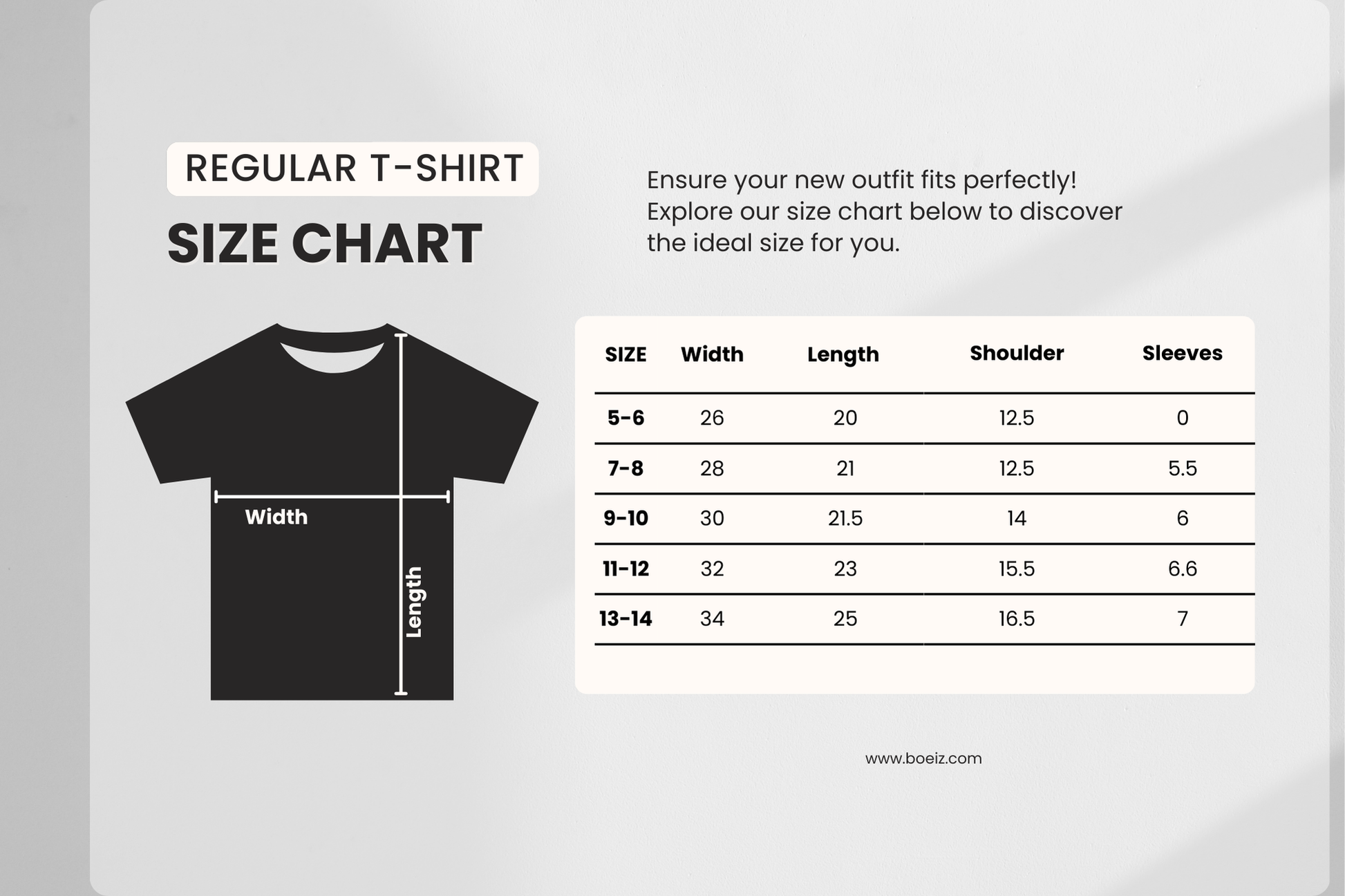 size chart, Boeiz fashion, brand, kids cloths, kids wear, kids clothing, fashion wear, fashion, fashion lover, boys wear, boys clothes, boys clothing 