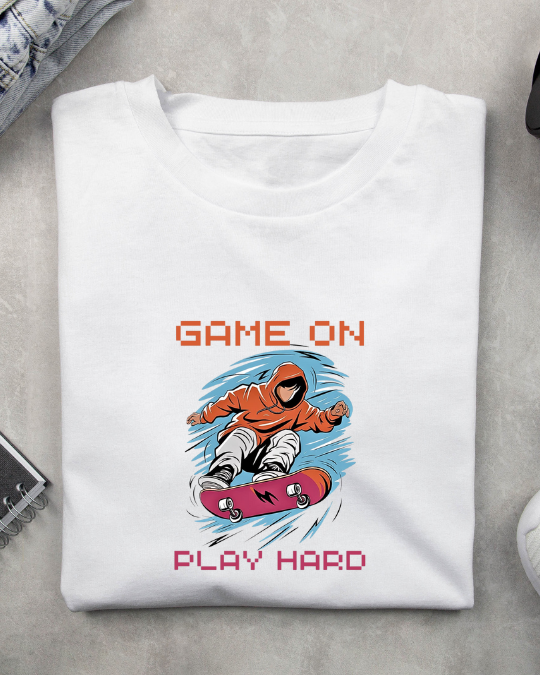 boys fashion, kids wear, White T-shirt kids clothing stores, baby store near me, G Fashion, Skaters print 