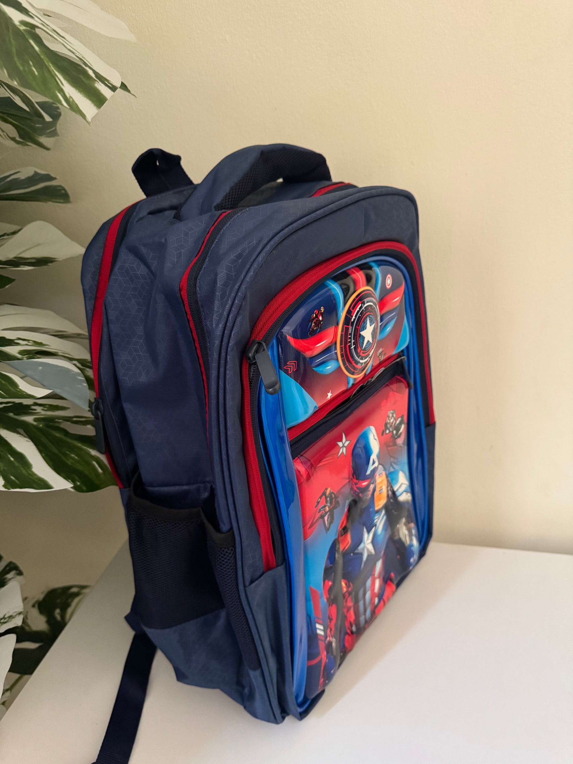 Captain America School Bag, Back pack, 3Zip Large Backpack, children Bag, 5-14Y Boys 