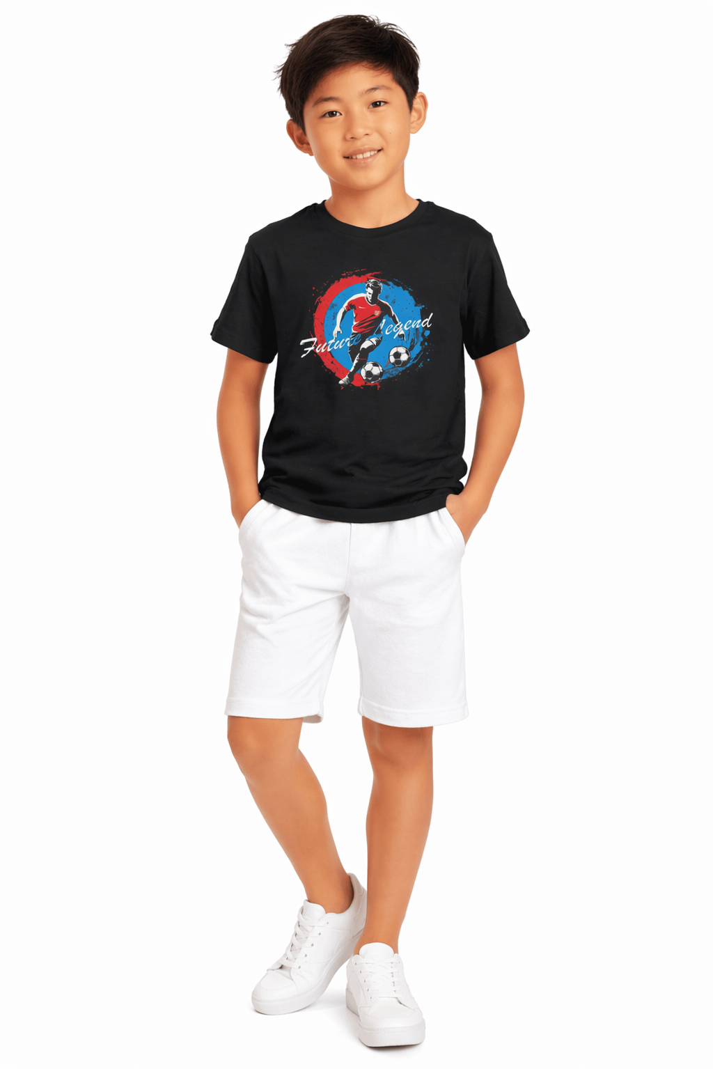 Matching Set: The BOEIZ Black Football Tee with Classic White Shorts | Co-Ord Set