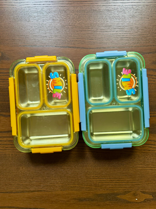 School Lunch Box, LeakProof,  blue and Yellow Color Lunch Box, Stainless Steel Lunch Box, Bento Box
