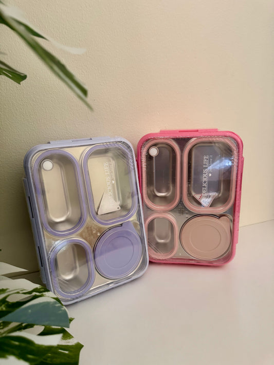 School Lunch Box, LeakProof,  Pink and Purple Color Lunch Box, Stainless Steel Lunch Box, 
