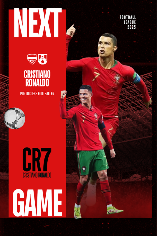 Promotional poster for a football game featuring Cristiano Ronaldo with text and graphics. CR7 Ronaldo Poster Portuguese soccer player in red jersey with 'CR7' on a green and red background
ronaldoart cristianoronaldo art artist cristiano artwork ronaldofans artoftheday football drawing instaart artlover fans portugal dailyart instadaily myart iloveart rahulxiii artline artlobe juventus cristianoart draw artistsoninstagram instagram realmadrid ronaldodrawing